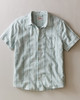 Short Sleeve Stretch Selvage Shirt in Blue Embroidery