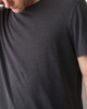 Hemp Cotton Relaxed Tee in Faded Black