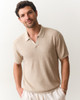 Greyson Sweater Polo in Taupe
