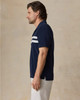 Cabana Towel Terry Surf Stripe Polo in Deep Navy