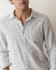 Stretch Selvage Long Sleeve Shirt in Natural/Black Stripe