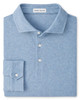 Herringbone Long Sleeve Polo in Cottage Blue