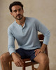 Long Sleeve Cloud Henley in Artic Blue Heather