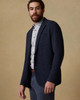 Inlet Knit Tweed Blazer in Navy Herringbone