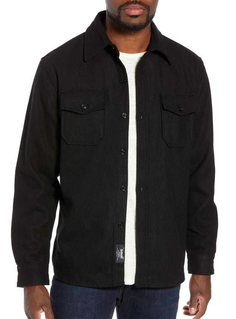 Schott NYC Wool Blend CPO Shirt Jacket 