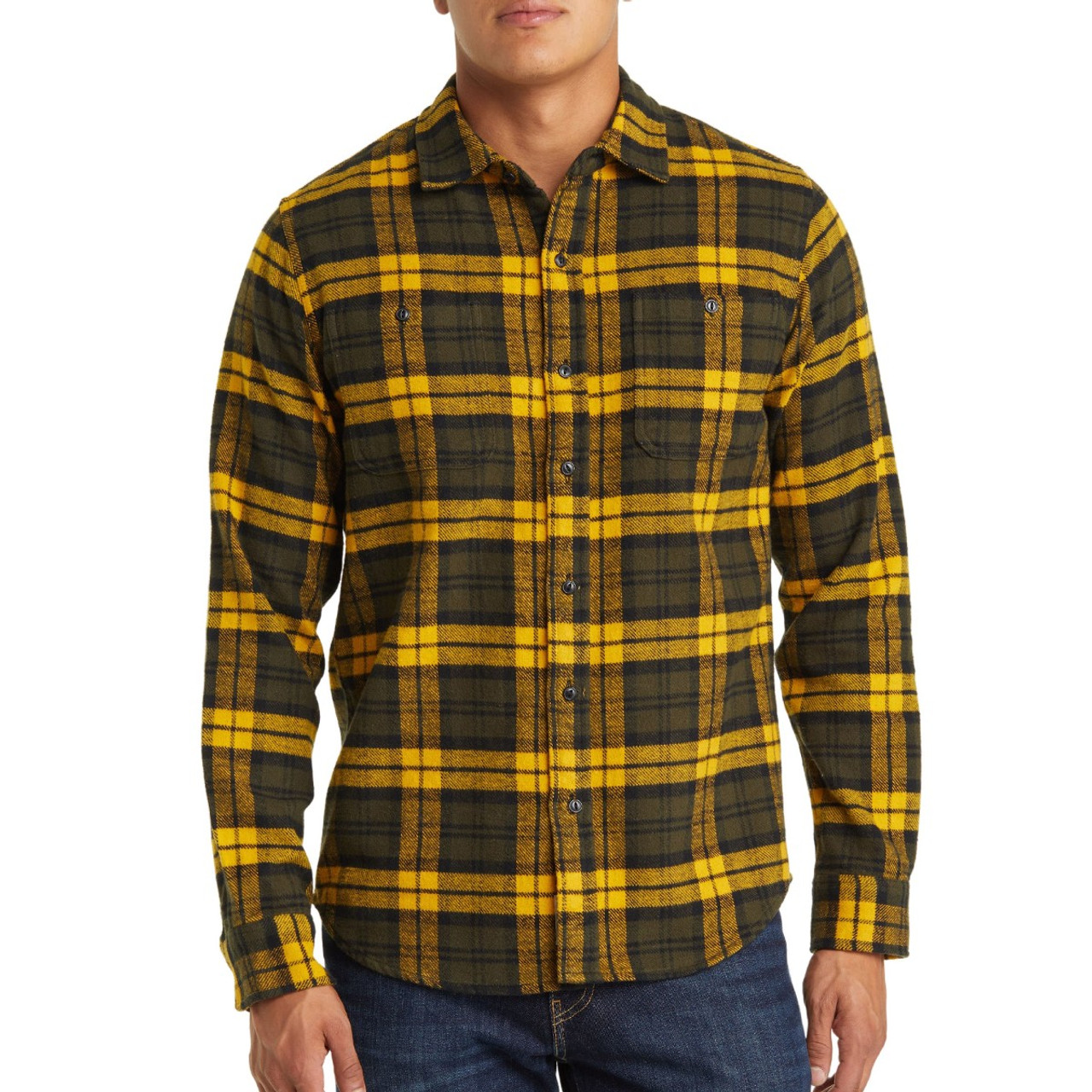 Schott NYC Plaid Cotton Flannel Shirt - Spruce - Weitzenkorns
