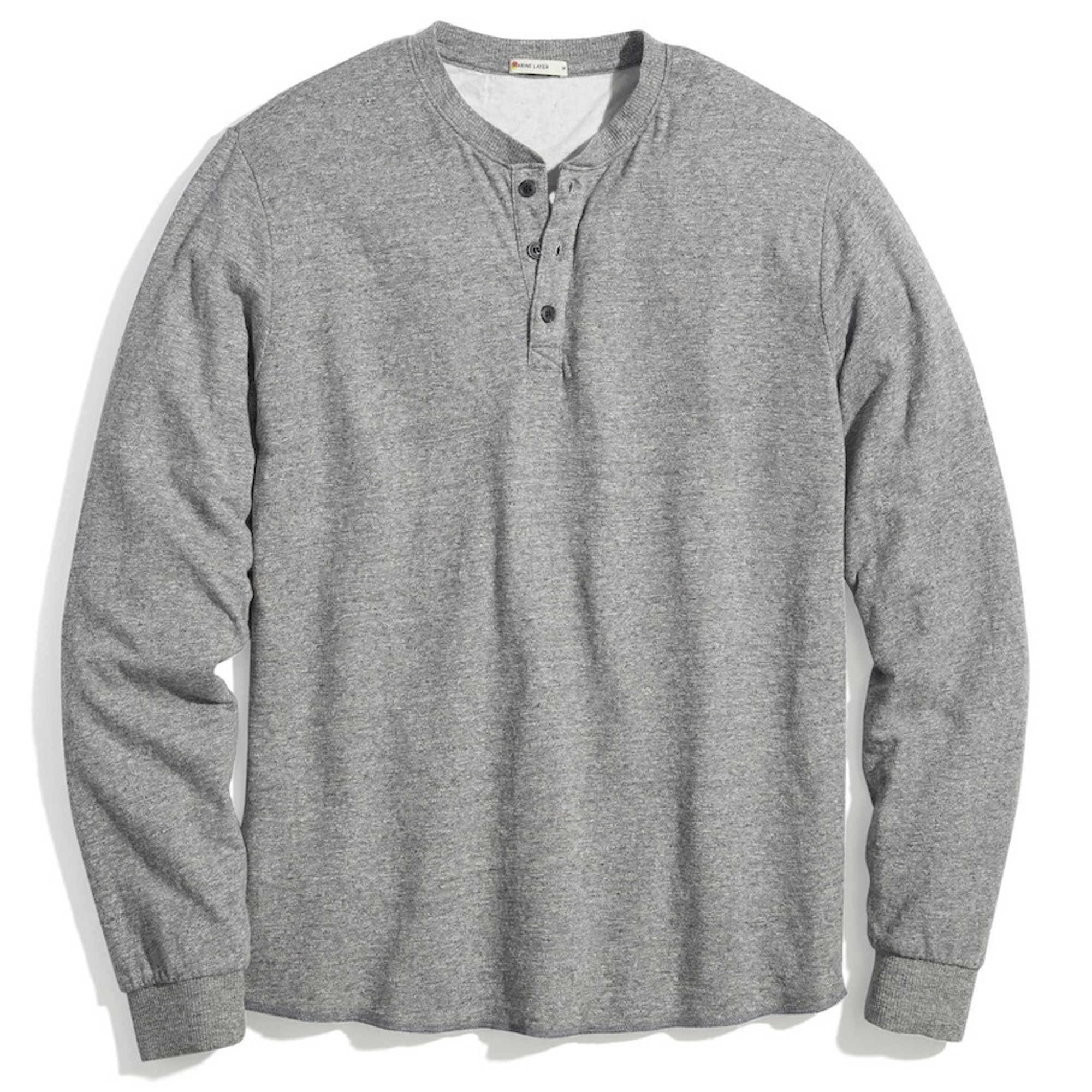 Marine Layer Men's Double Knit Henley - Heather Grey