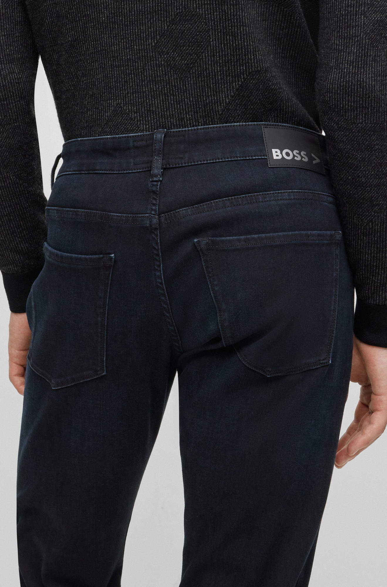 Hugo Boss Slim Fit Knit Denim Jean - Blue/Black