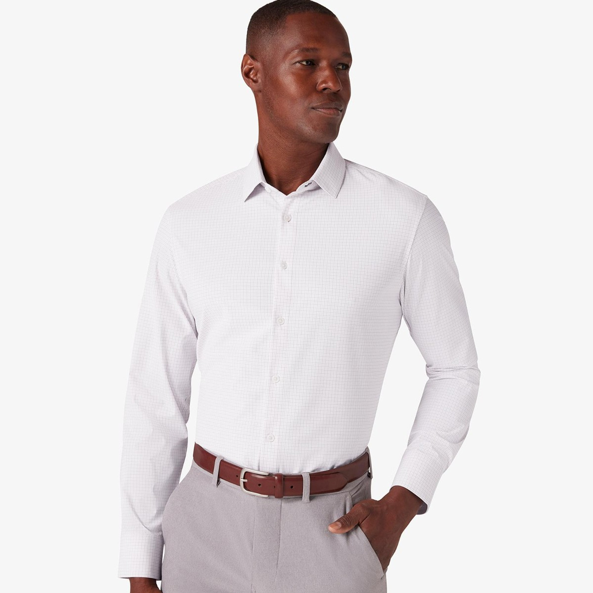 Mizzen + Main Leeward Performance Dress Shirt - Rose Plaid