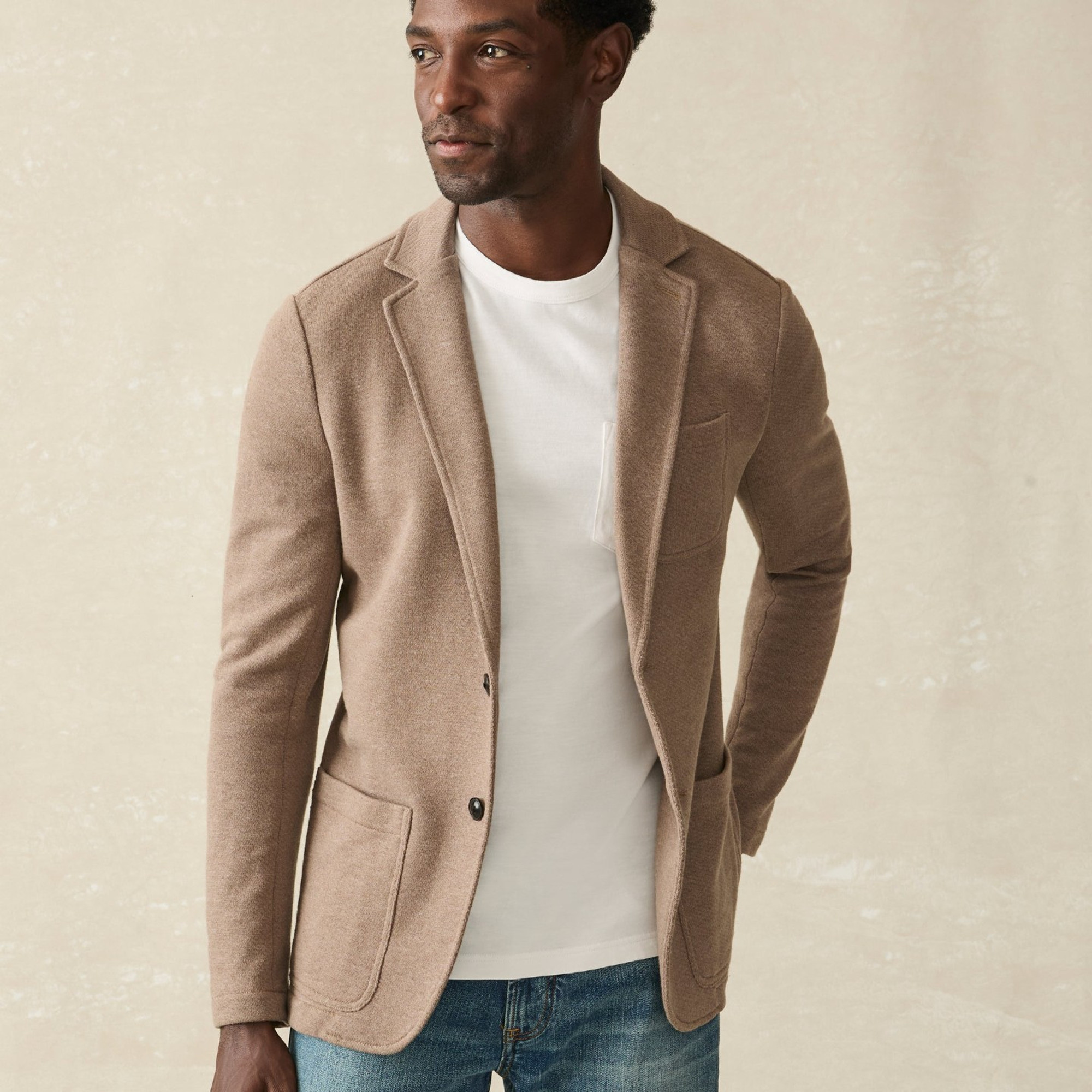 Faherty Inlet Blazer Sweater - Walnut Melange