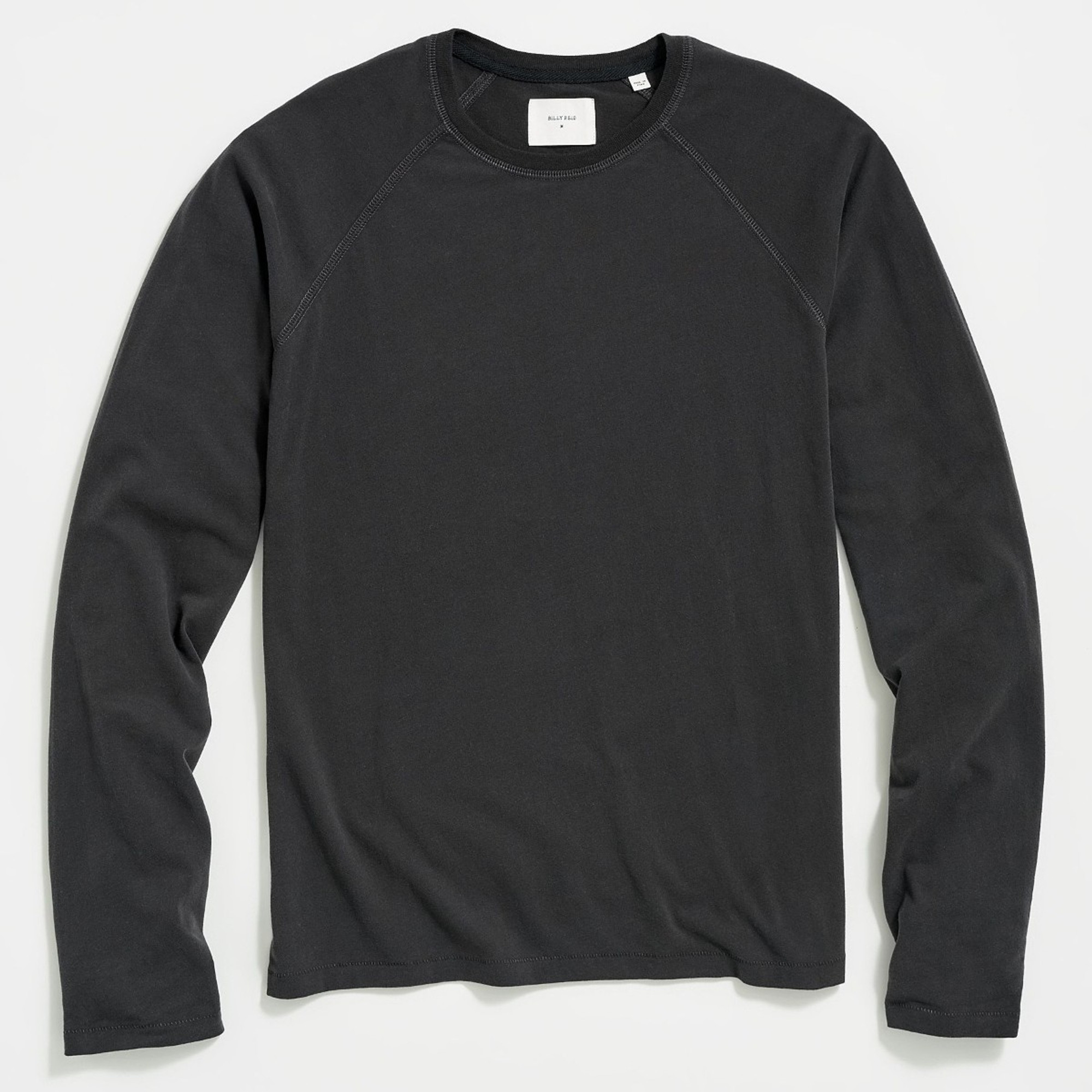 Billy Reid L/S Sueded Cotton Crew Tee - Black