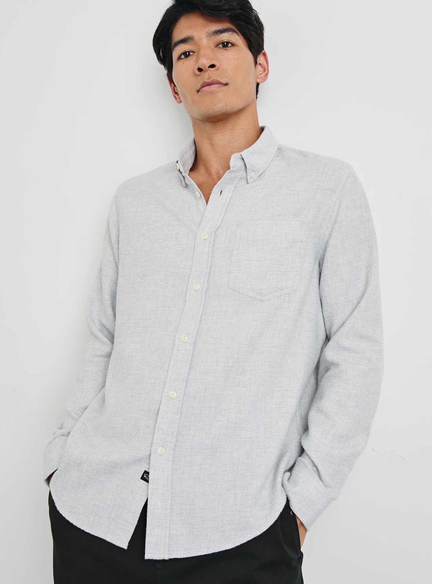 Rails Runson Shirt - Heather Grey