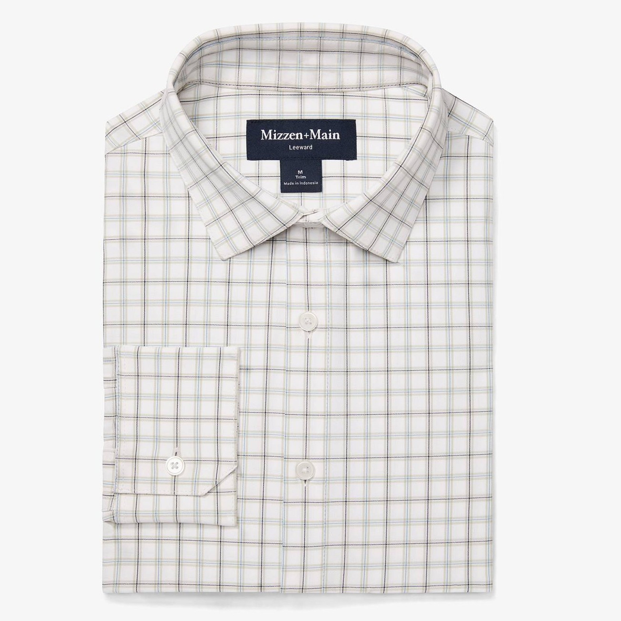 Mizzen + Main Leeward Performance Dress Shirt - White Eric Plaid