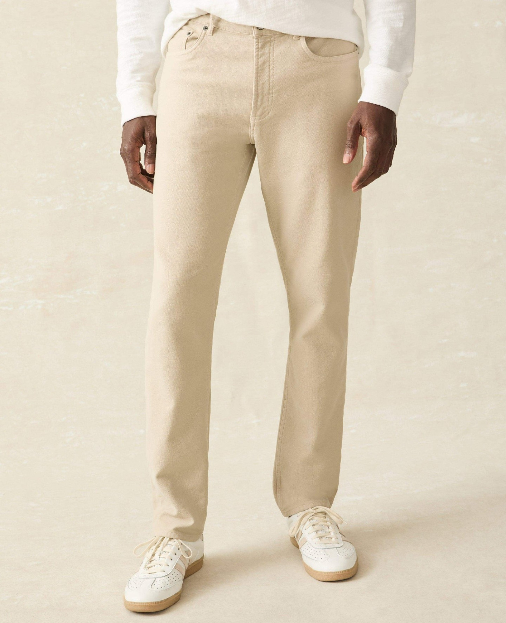 Faherty Stretch Terry 5-Pocket Pant - Stone