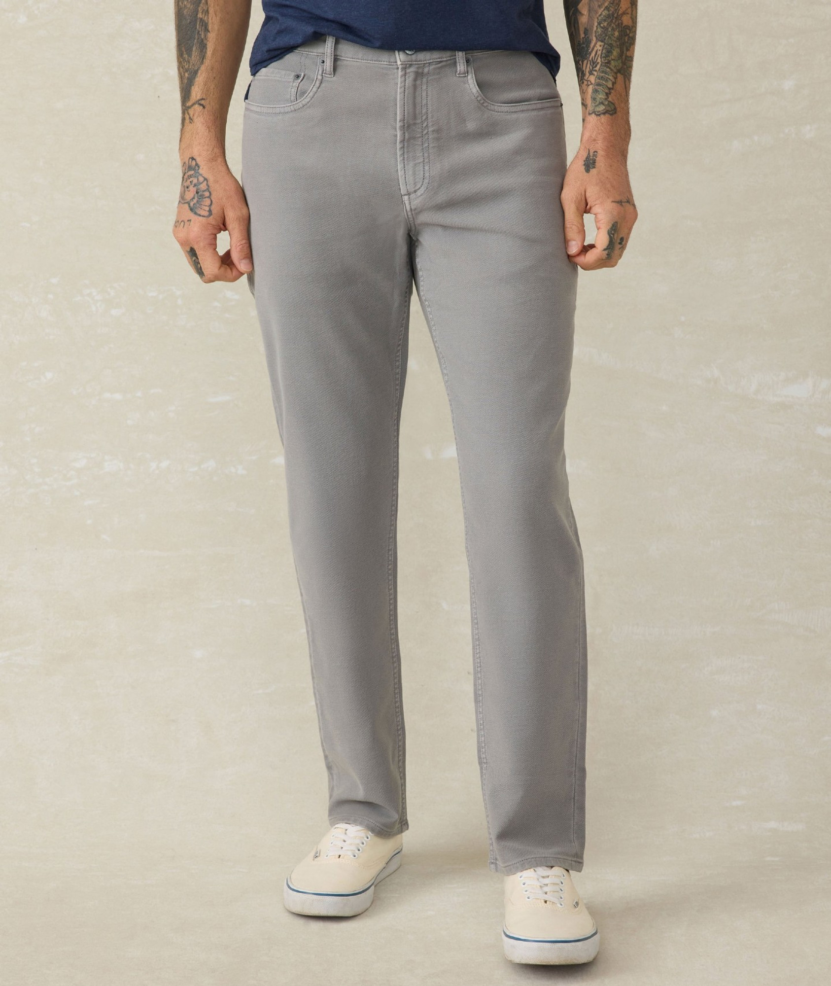 Faherty Stretch Terry 5-Pocket Pant - Iron