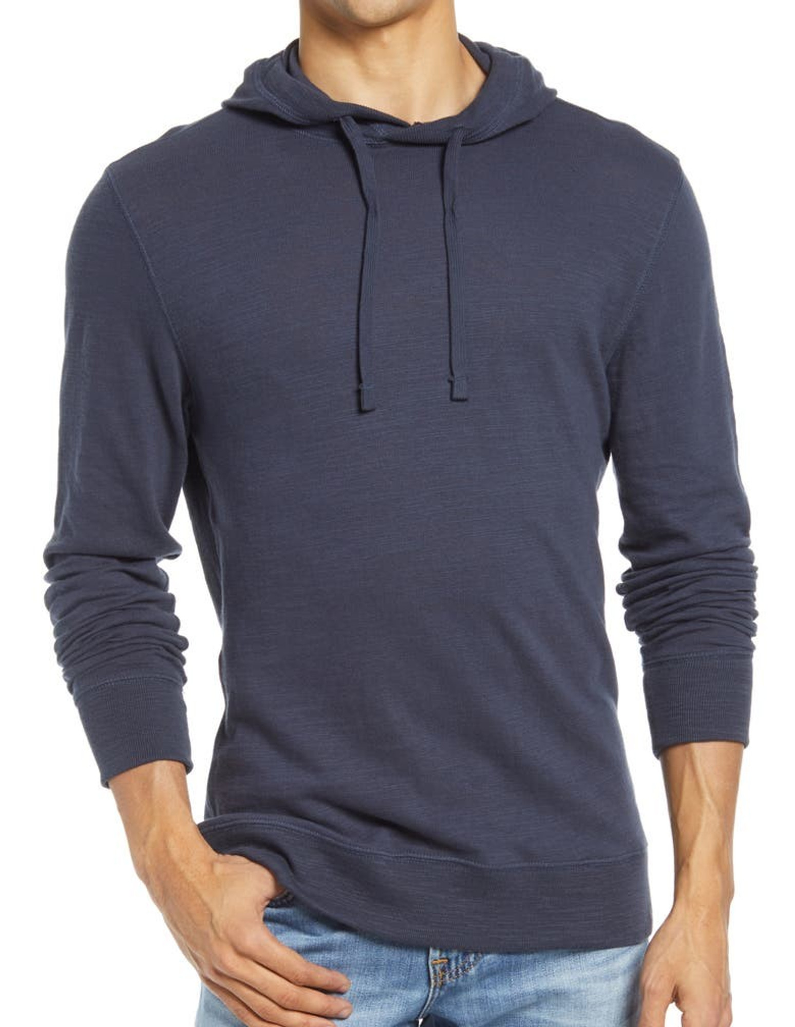Faherty Slub Cotton  Hoodie - Blue Night