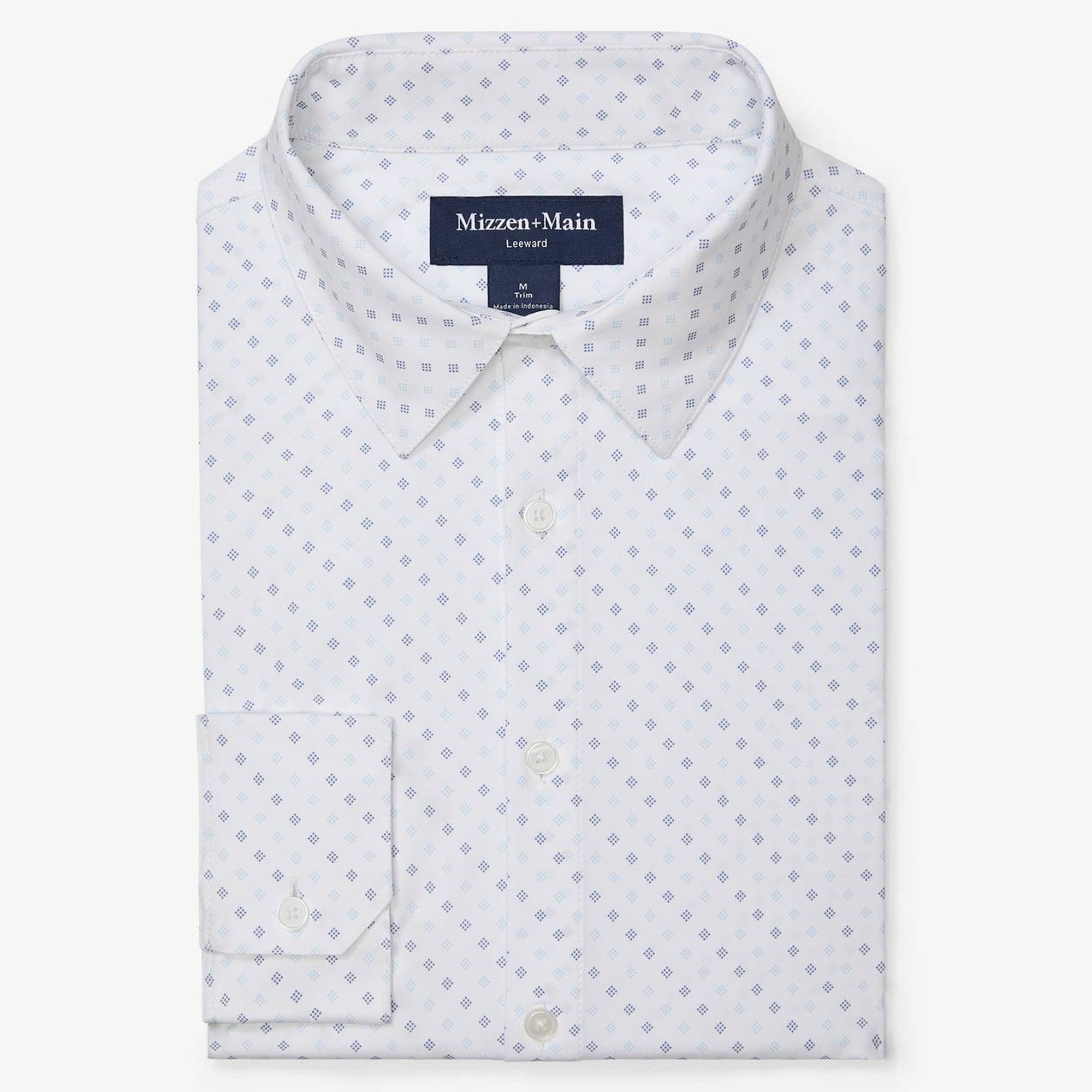 Mizzen + Main Leeward Performance Dress Shirt - White Geo