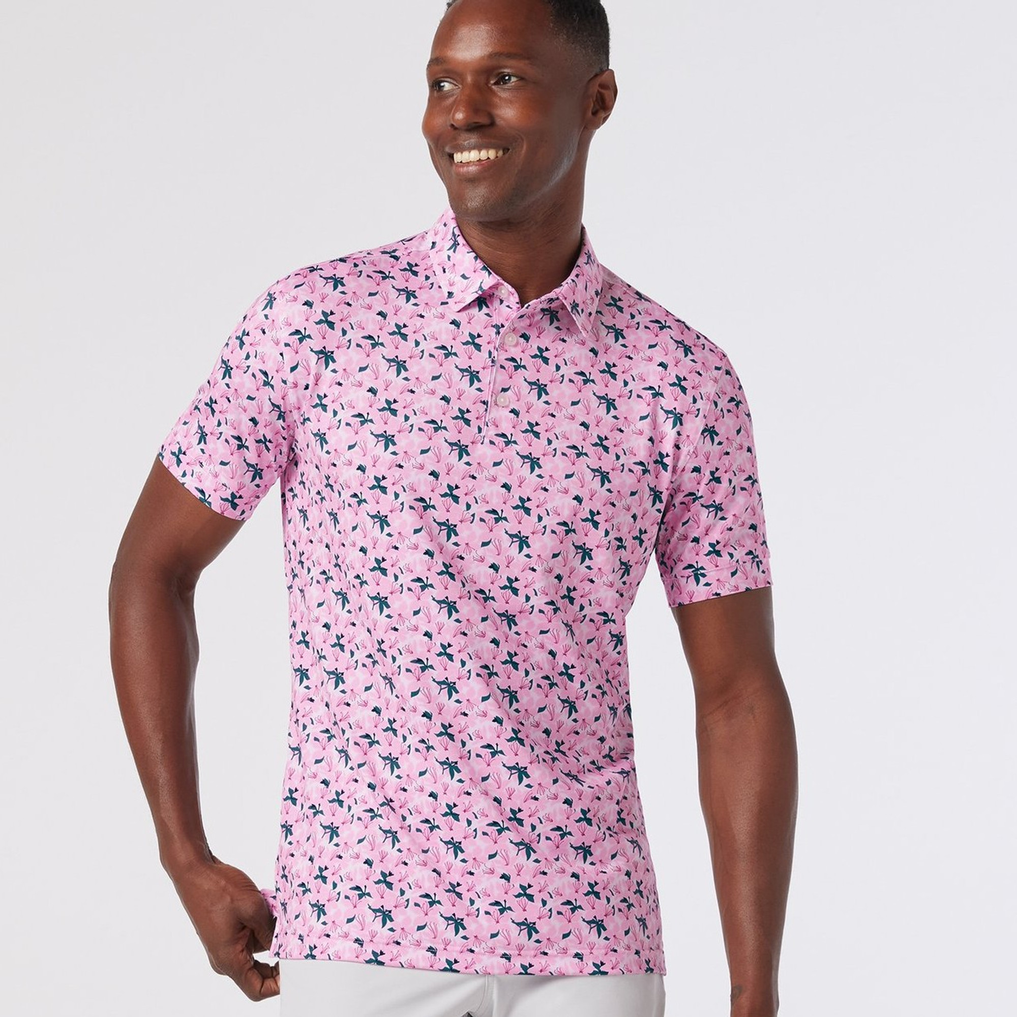 Mizzen + Main Versa Performance Polo - Pink Azaleas 