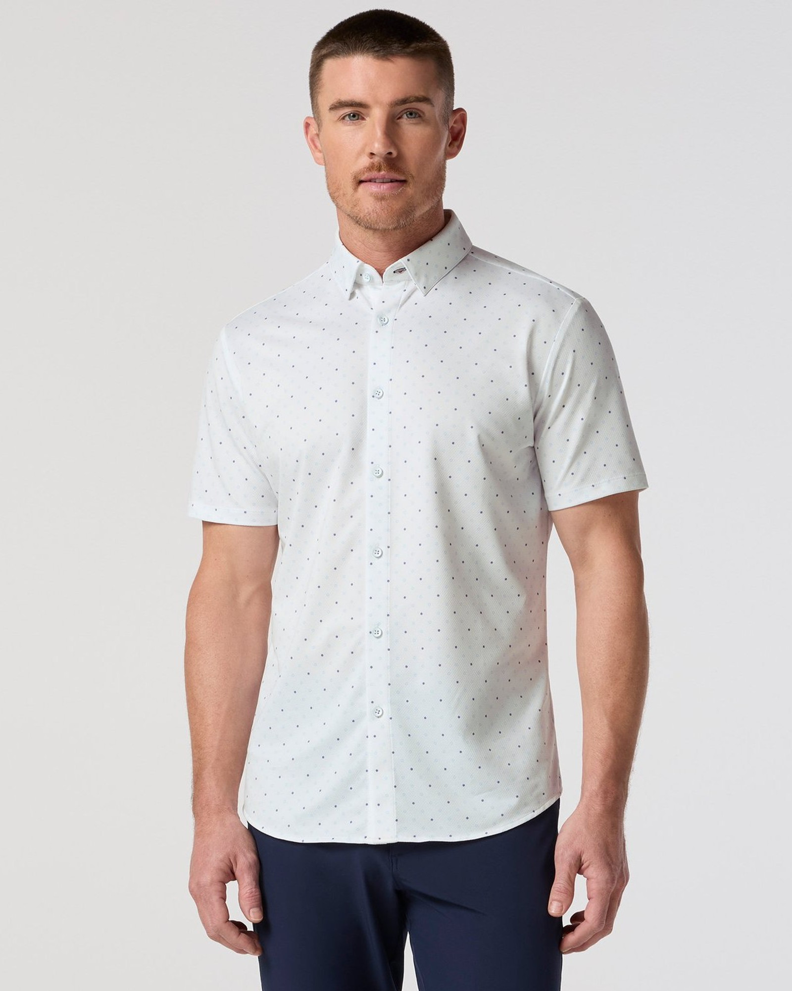 Mizzen + Main Halyard Short Sleeve Shirt - White Dot