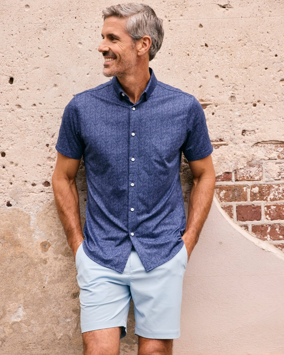 Mizzen + Main Halyard Short Sleeve Shirt - Coastal Fjord Leaves
