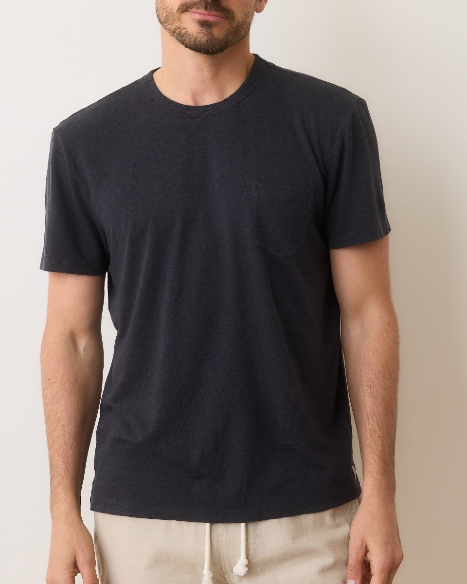 Marine Layer Relaxed Hemp Cotton Tee - Faded Black