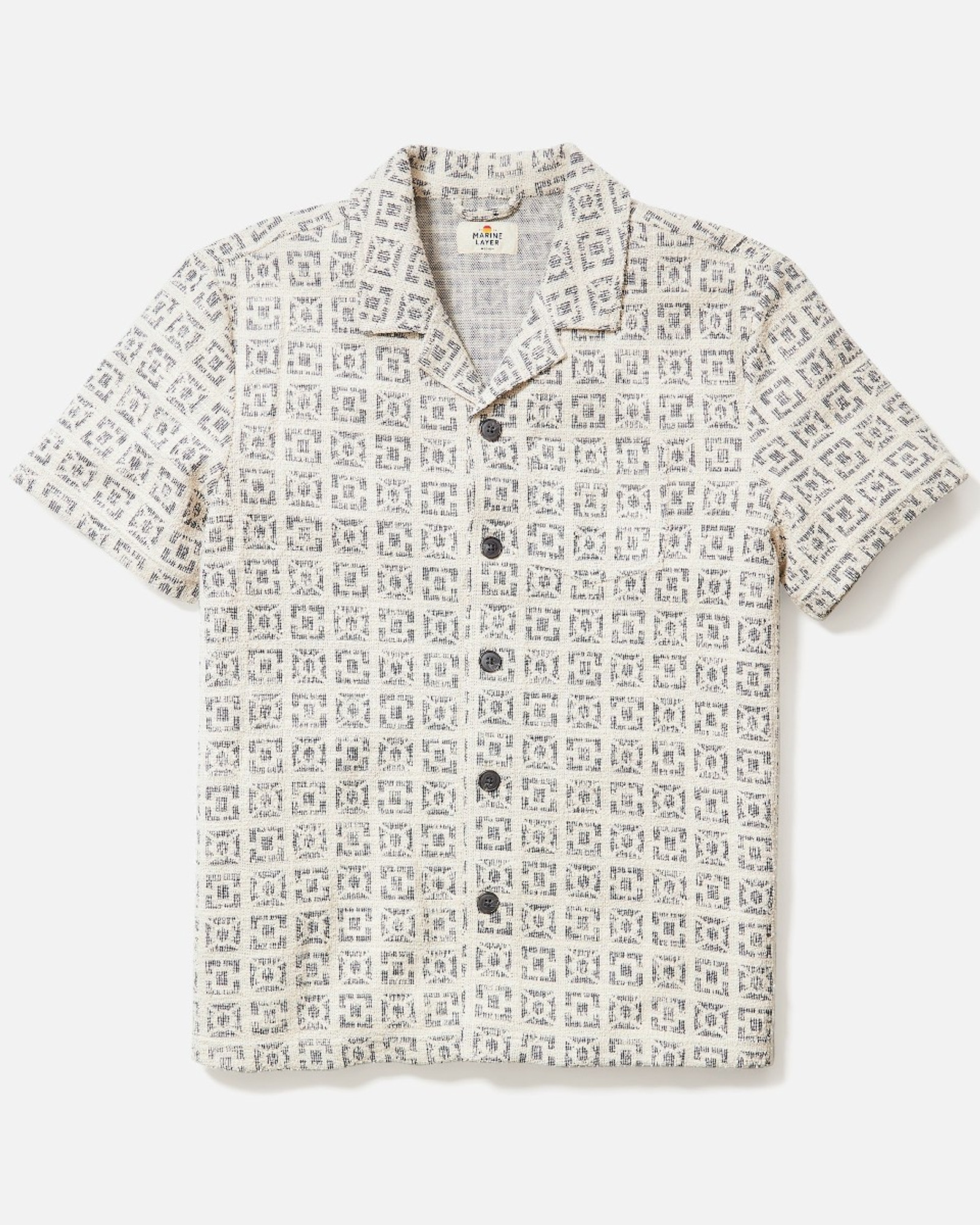 Marine Layer Archive Cam Jacquard Resort Shirt