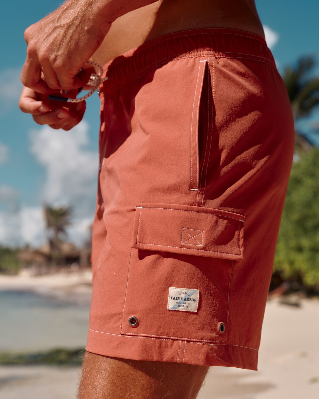 Fair Harbor Breaking 6" Swim Trunk - Washed Red