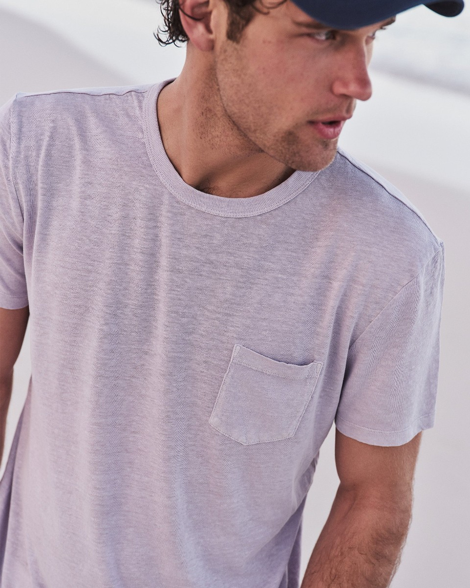 Marine Layer Relaxed Hemp Cotton Tee - Lavender Mist