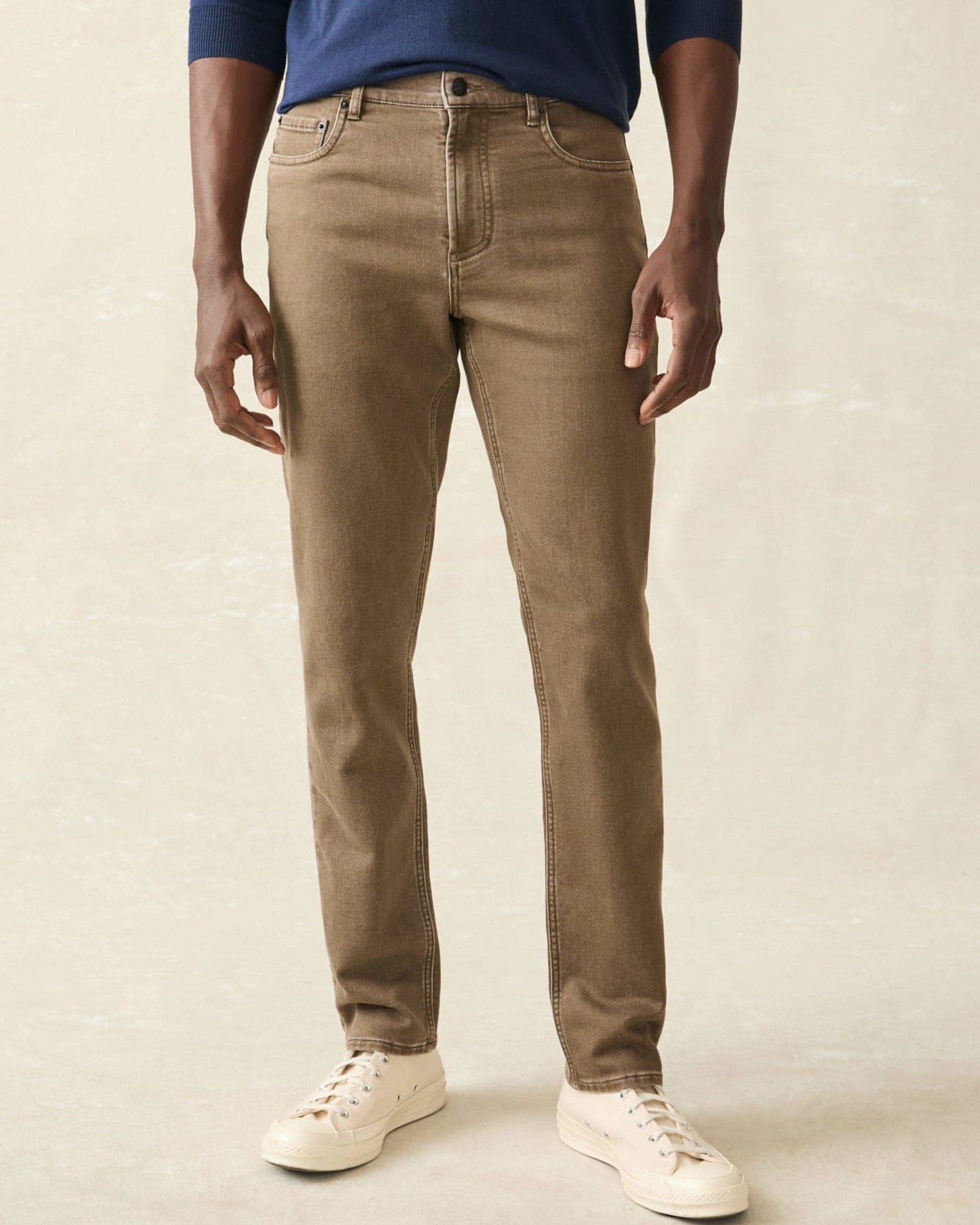 Faherty Stretch Terry 5-Pocket Pant - Driftwood
