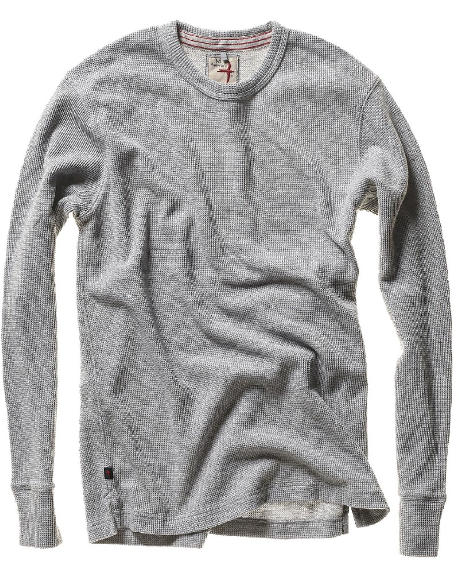 Bi-Waffle Crew in Pale Grey