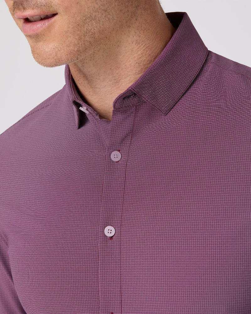 Leeward Performance Dress Shirt in Eggplant