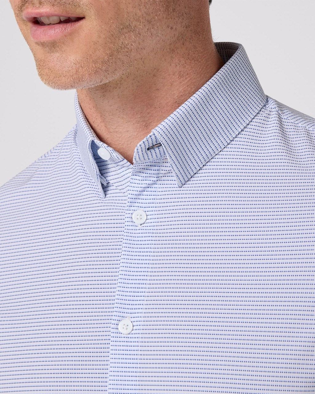 Leeward Performance Dress Shirt in Cobalt Drop Shadow