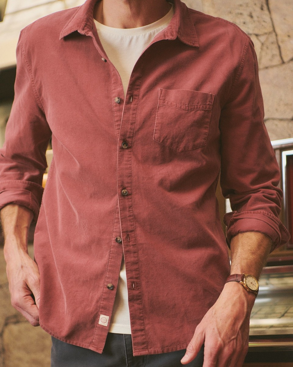 Lightweight Corduroy Shirt in Auburn