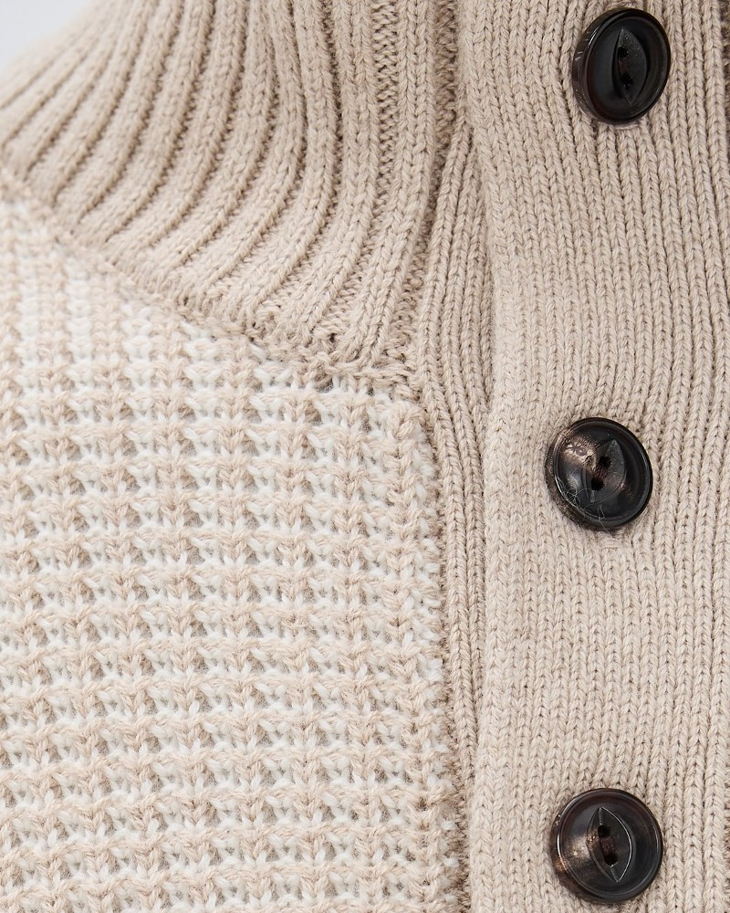 Quarter Button Sweater in Alpine Khaki