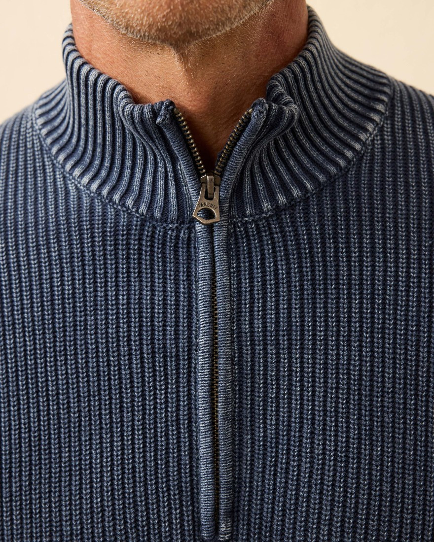 Sunwashed 1/4 Zip Sweater in Blue Nights