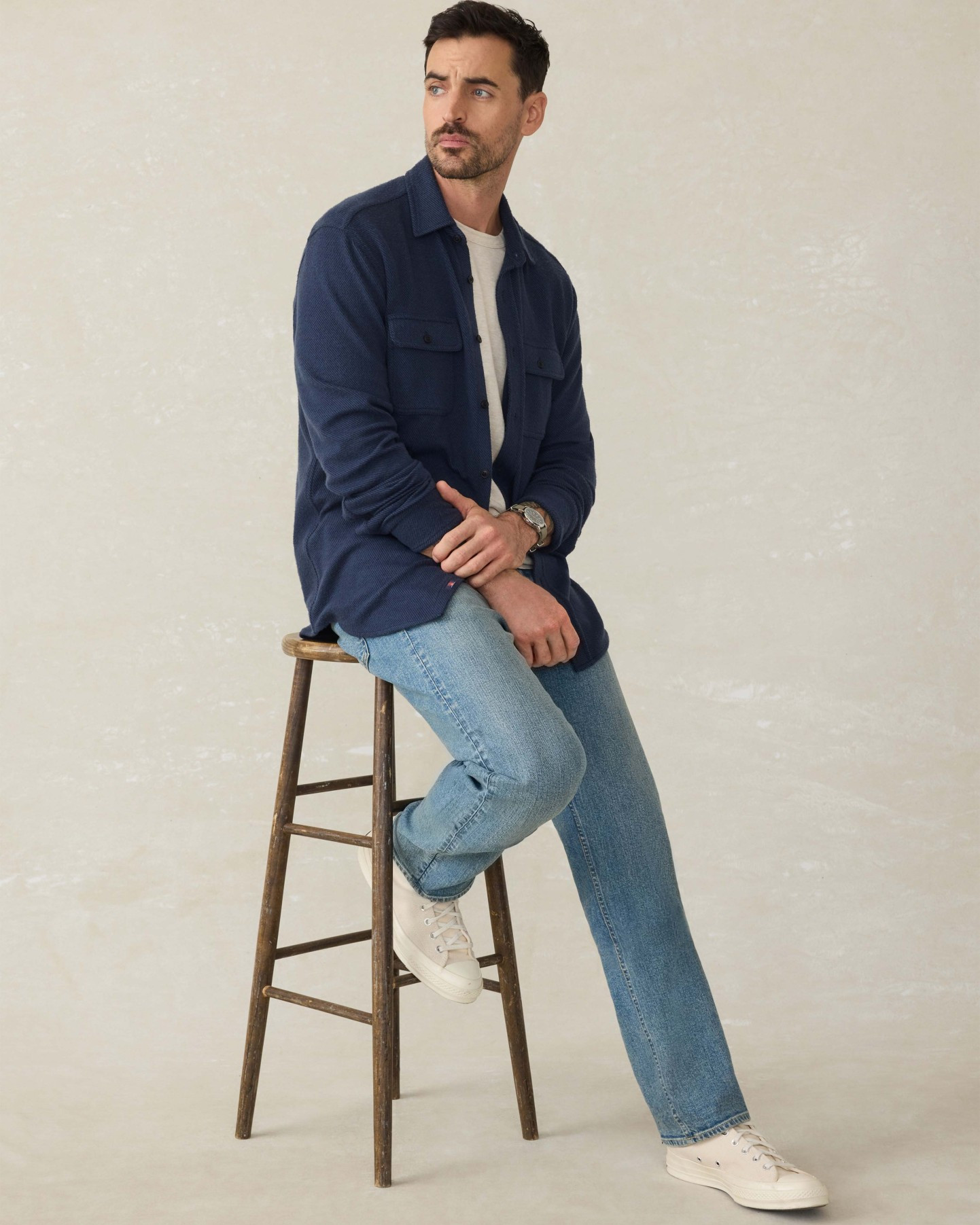 Legend Sweater Shirt in Navy Twill