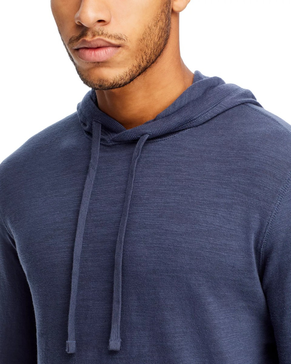 Slub Cotton Hoodie in Blue Nights
