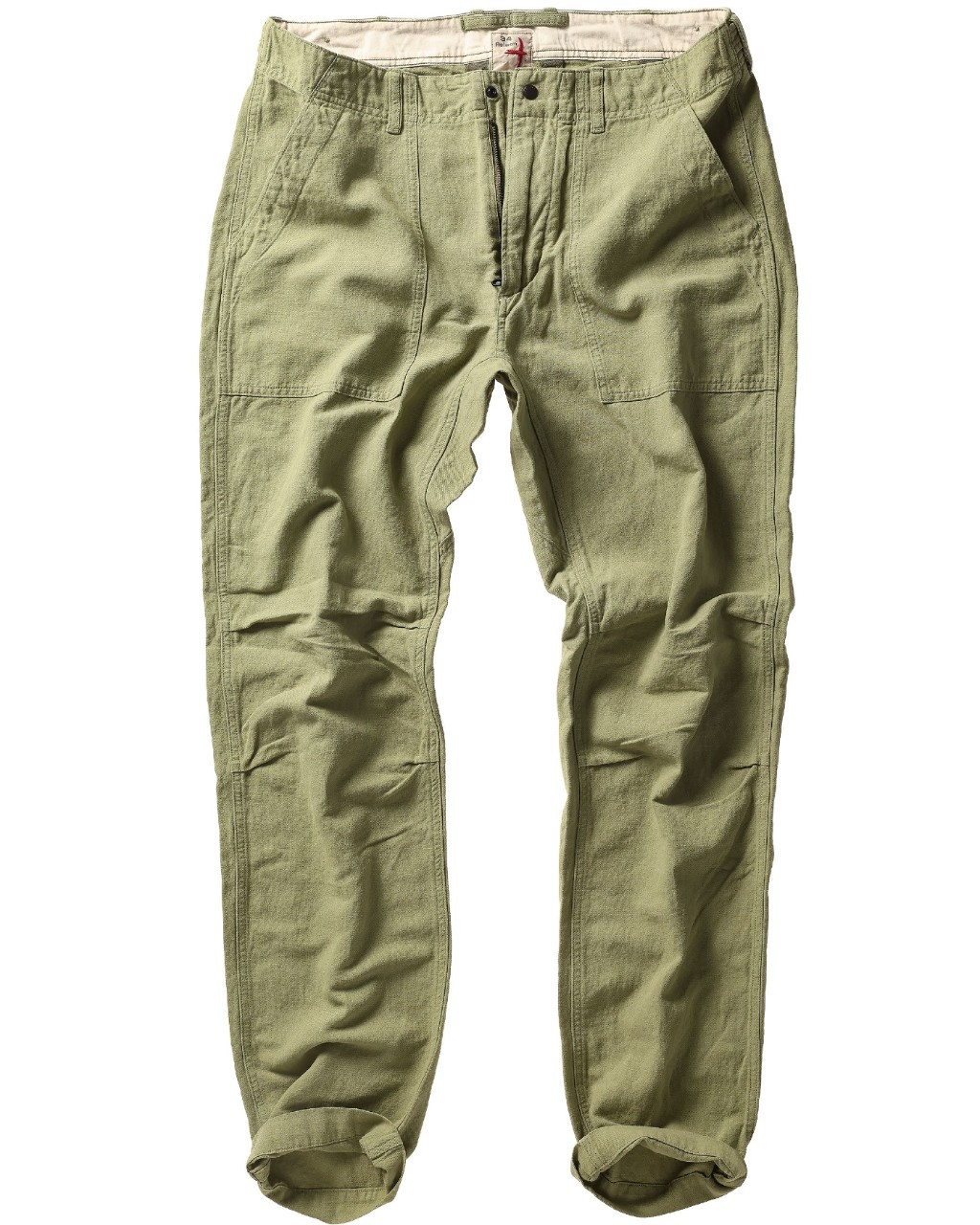 Cotton-Linen Supply Pant in Lt. Olive