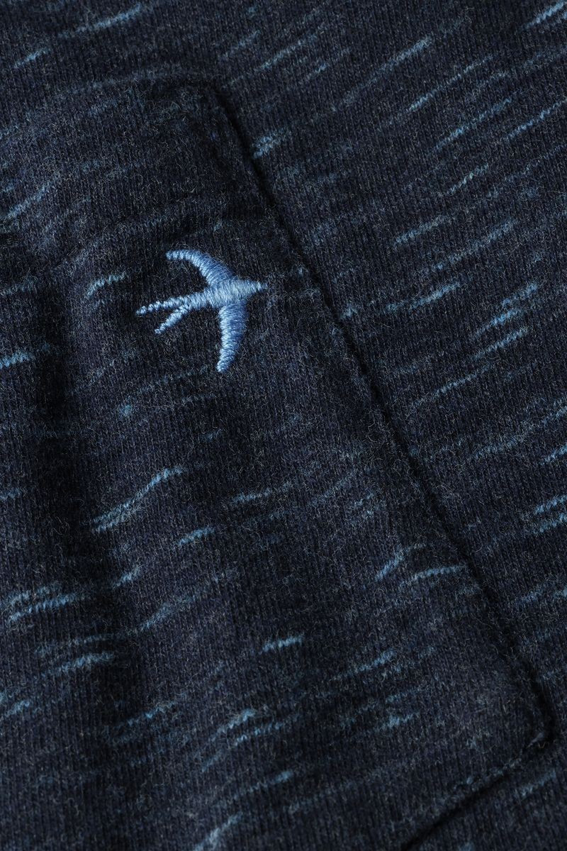 Ringspun Pocket Tee in Navy Blue Striated