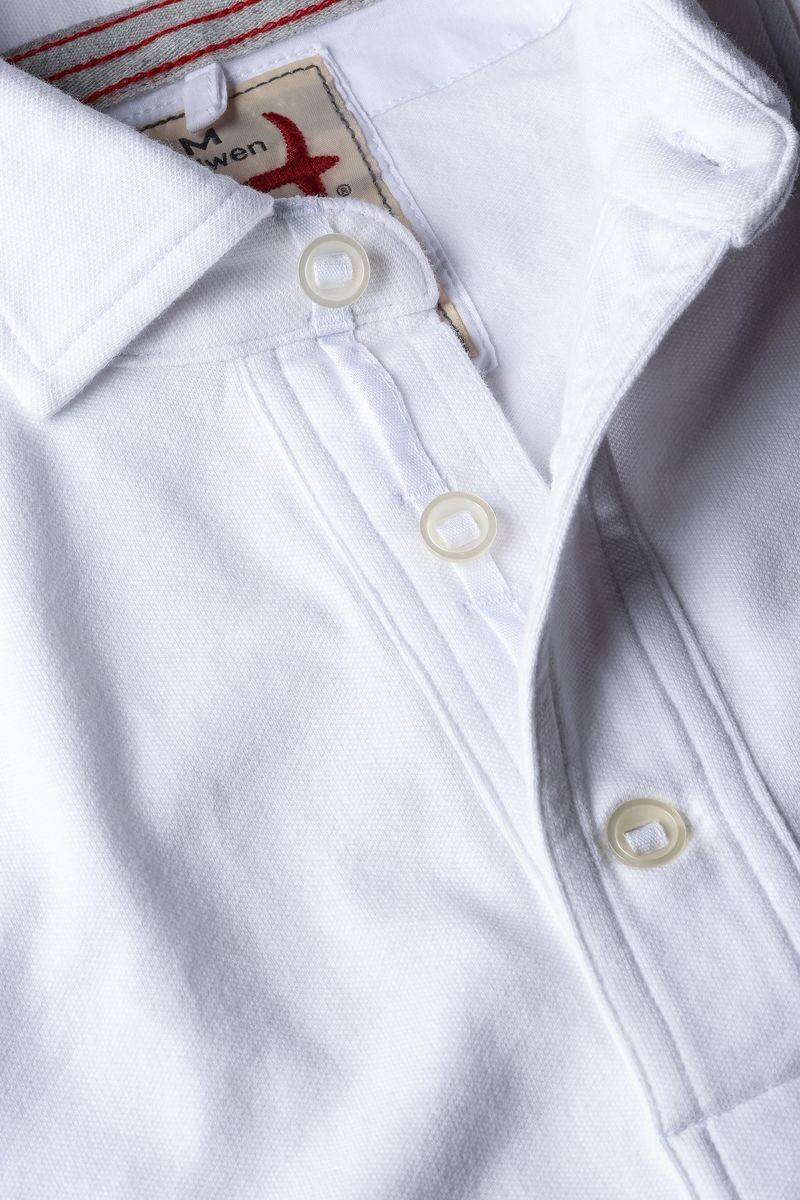 Pique Slot Polo in White