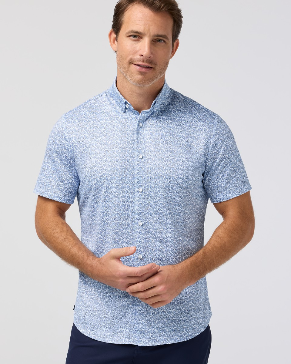Halyard Short Sleeve Shirt in Coastal Palm Print