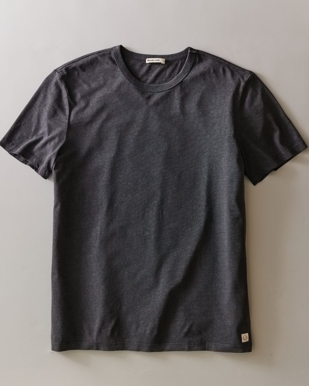 Hemp Cotton Relaxed Tee in Faded Black