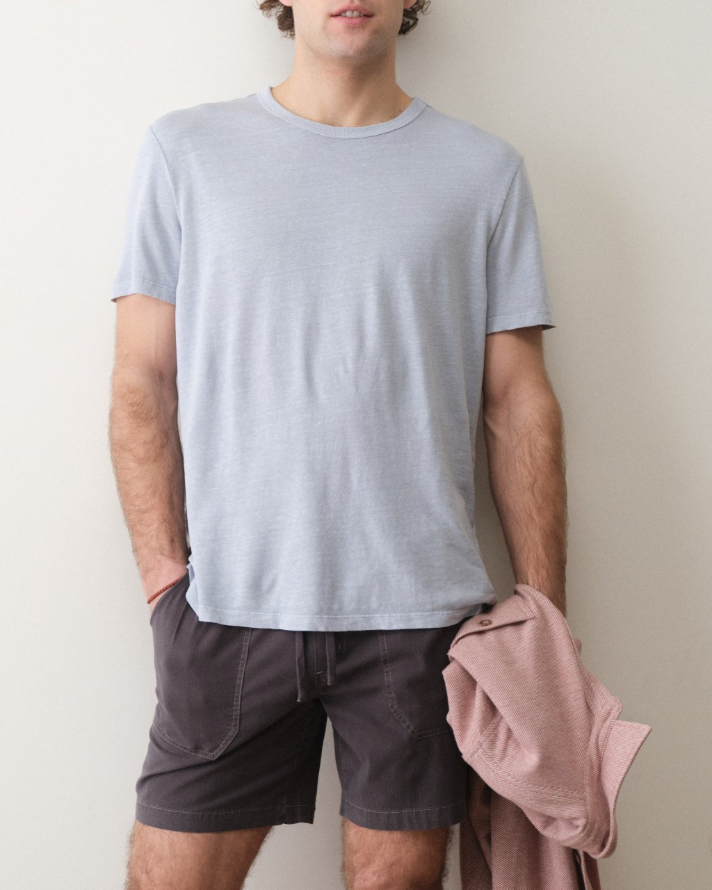 Hemp Cotton Relaxed Tee in Soft Chambray