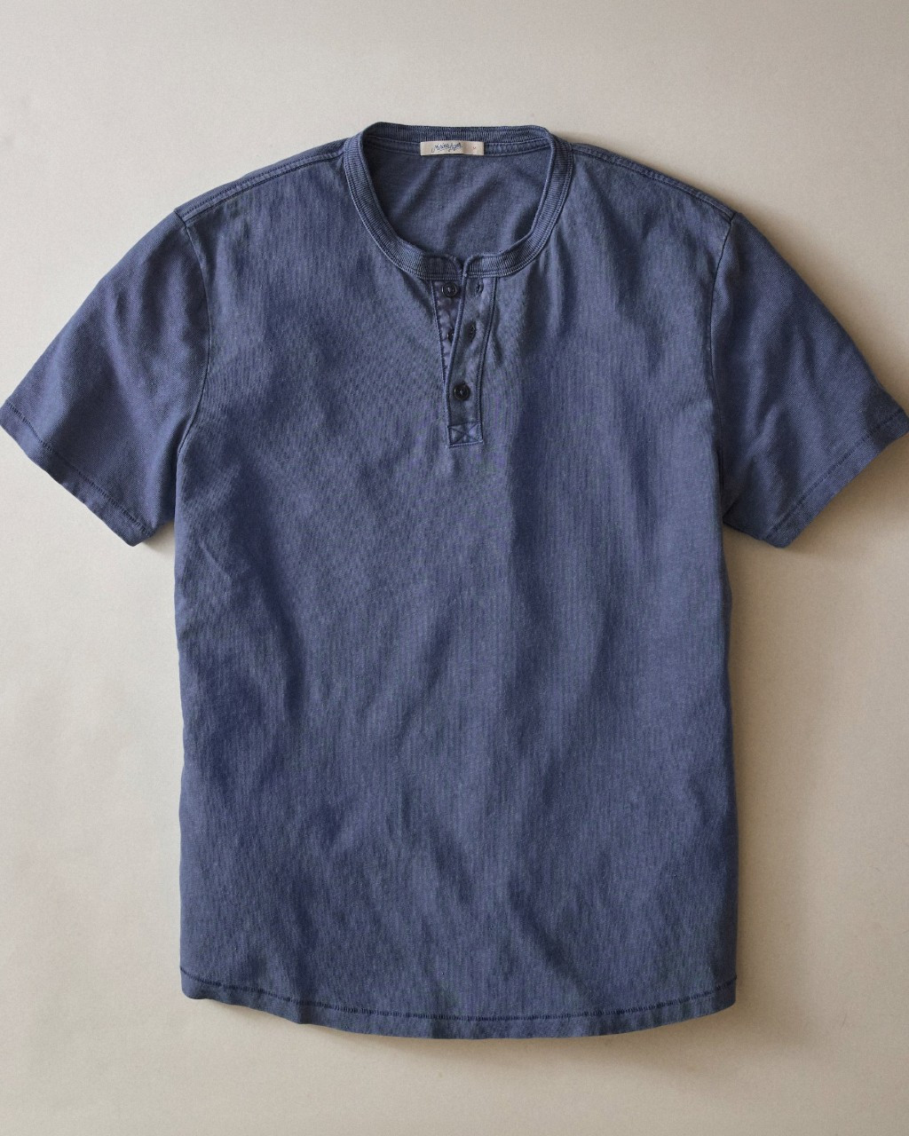 Hemp Cotton Henley in Vintage Indigo