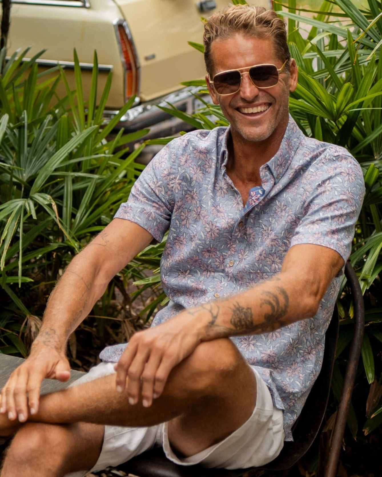Short Sleeve Breeze Shirt in Antique Berry Floral