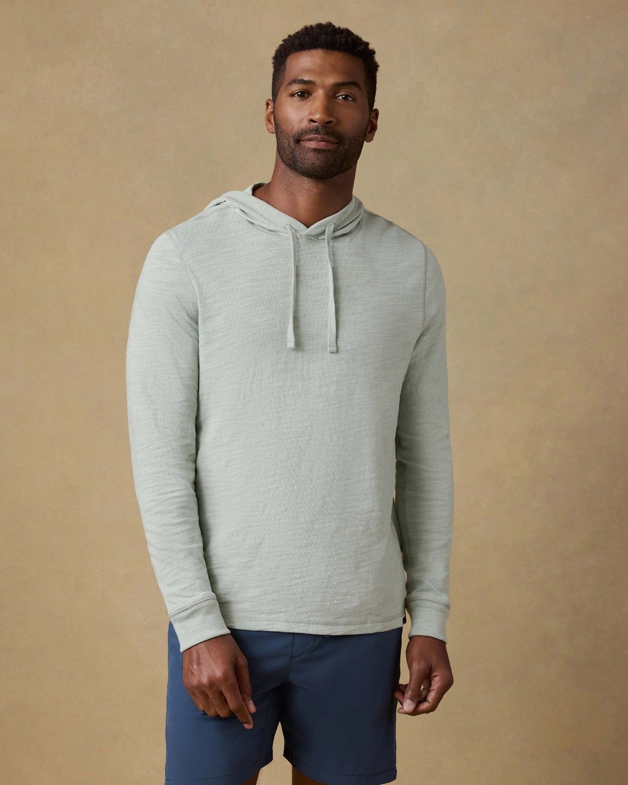 Sunwashed Slub Cotton Hoodie in Sea Break