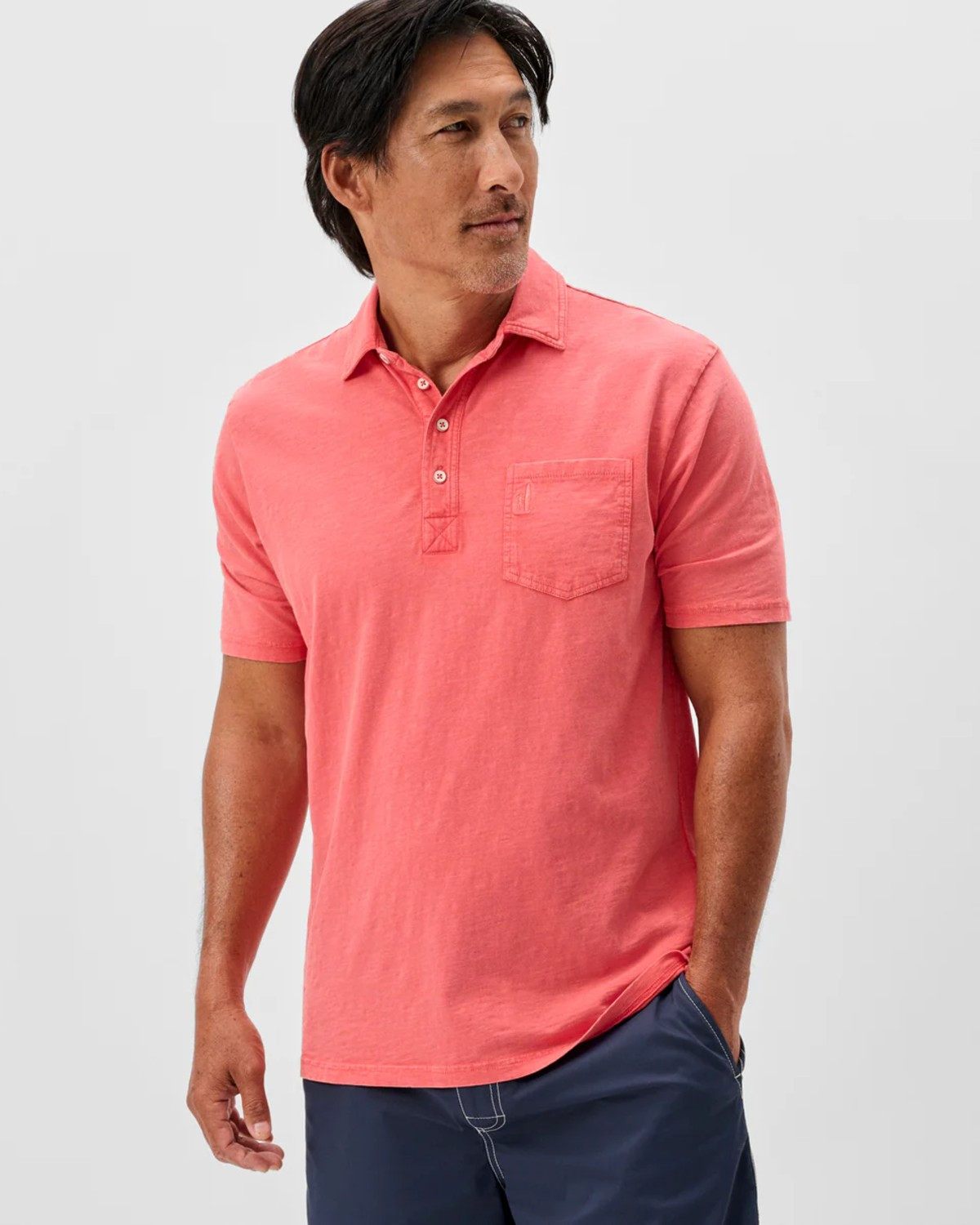 Coastal Original Wash Polo in Cranberry