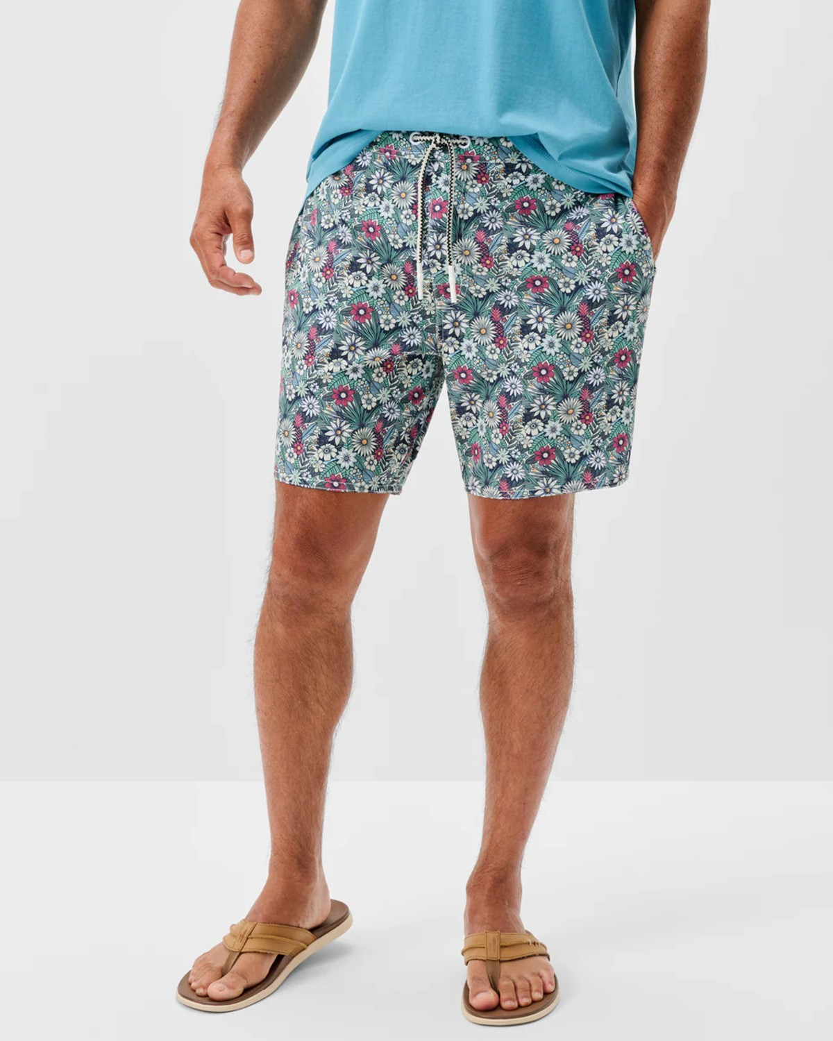 Half Elastic 7" Swim Trunk in Ponderosa