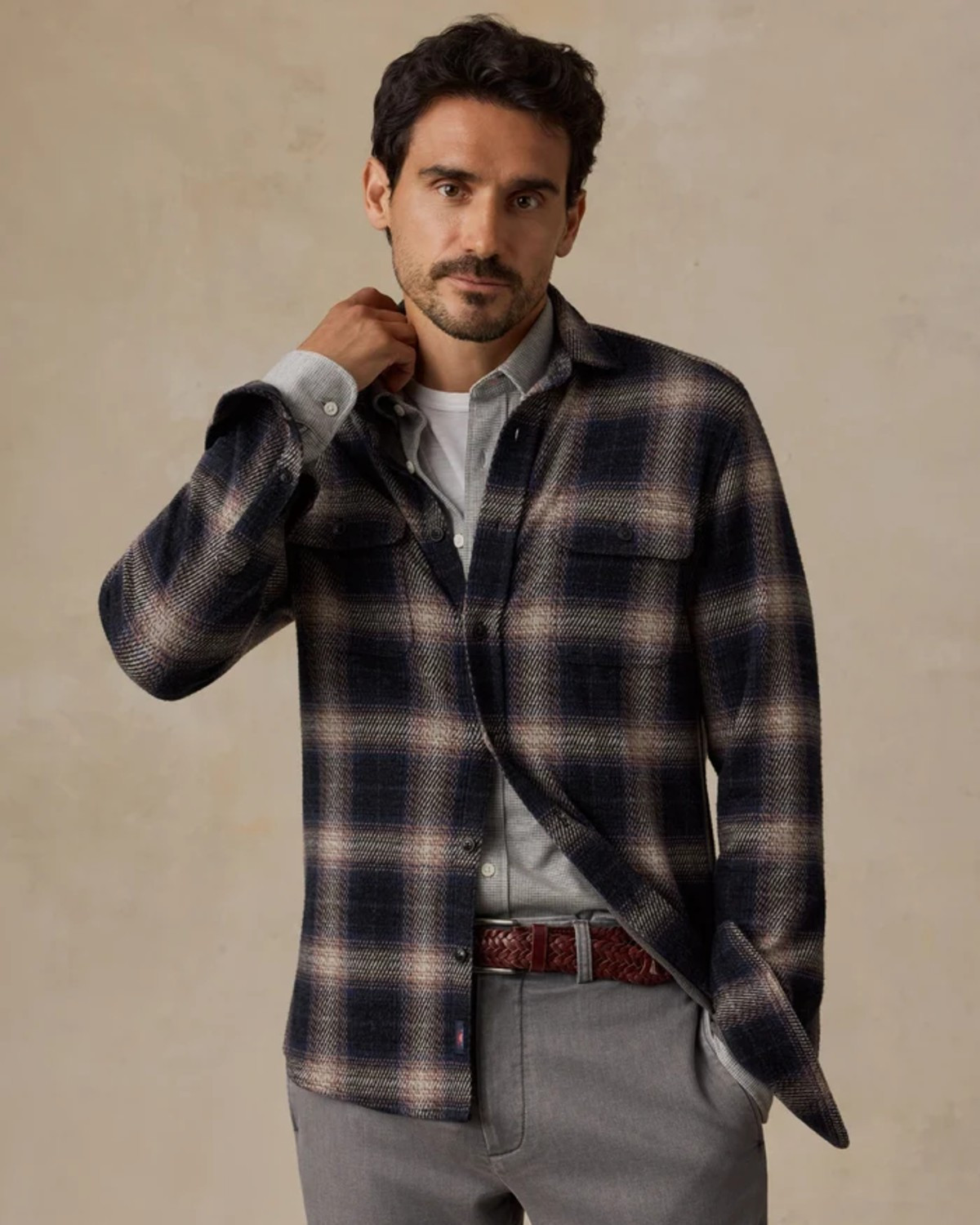 Legend Sweater Shirt in Storm Ombre Plaid