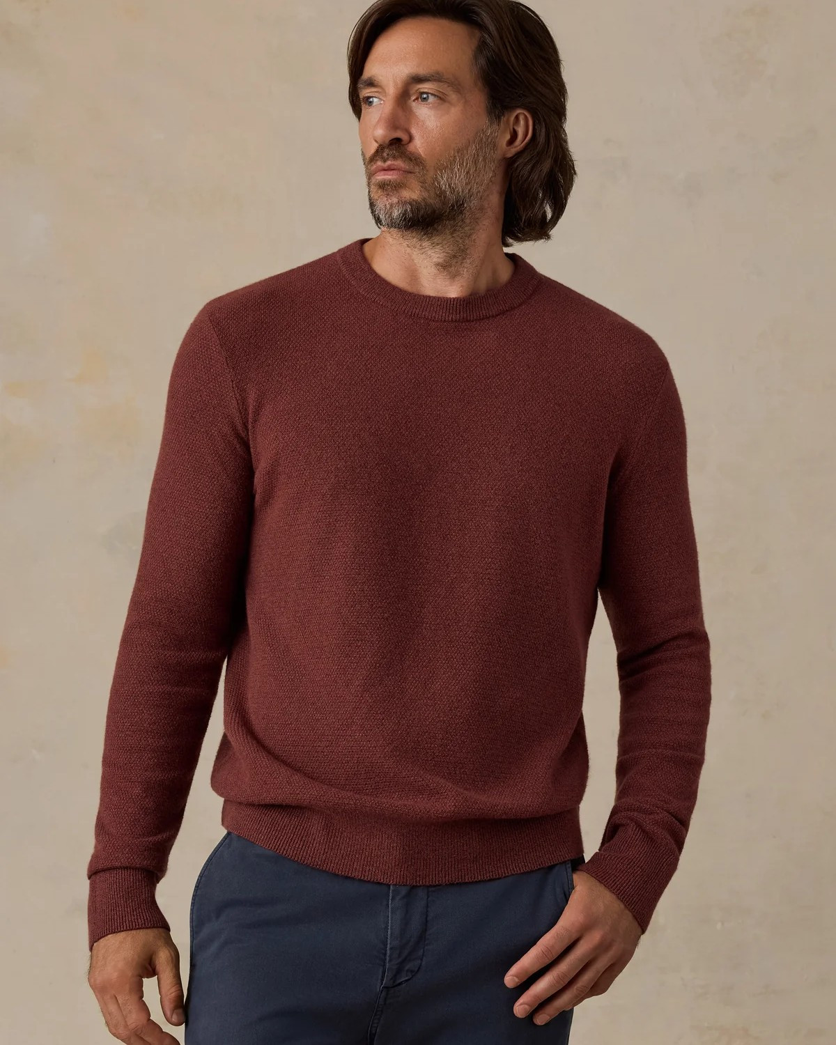 Jackson Crew Sweater in Sunset Red Heather
